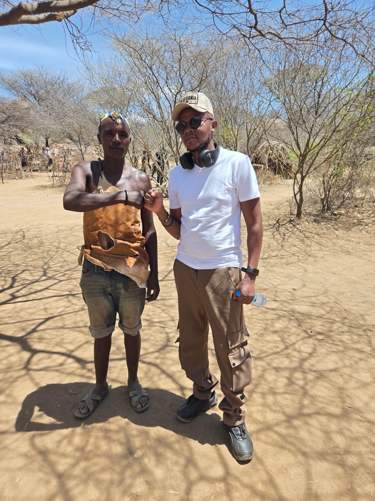 William with a Hadzabe host during his travels in Tanzania