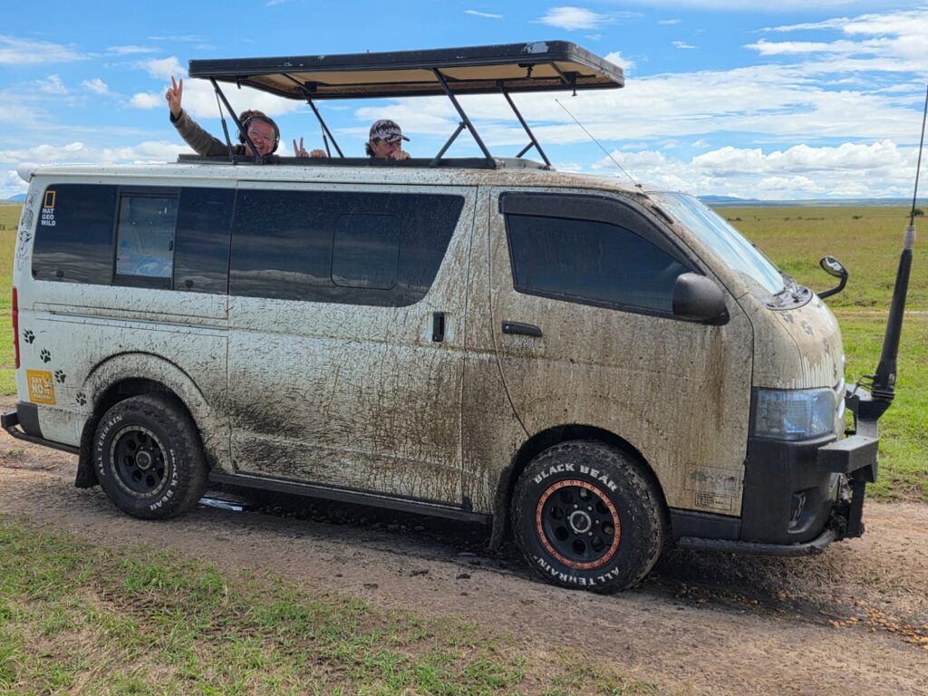a safari vehicle in Kenya