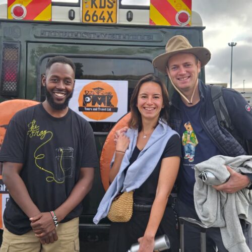 Happy clients on safari