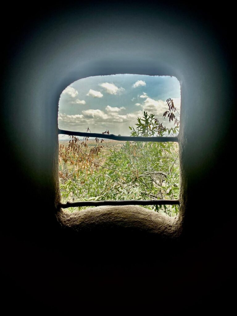 inside a manyatta in a masai village